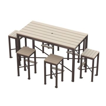 MNTPB - 6 ft - Embossed RP Birchwood - pictured Monona Bar Stools (seats sold separately)