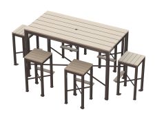 MNTPB - 6 ft - Embossed RP Birchwood - pictured Monona Bar Stools (seats sold separately)