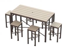 MNTPB - 6 ft - Embossed RP Birchwood - pictured Monona Bar Stools (seats sold separately)