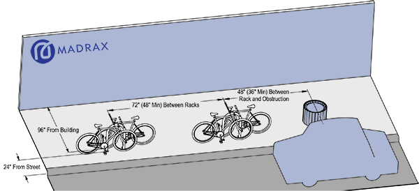 Bike Rack Layout Parallel to Curb